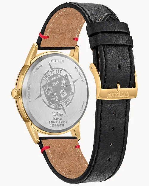 Mickey Mouse Takes Hollywood Silver-Tone Dial Leather Strap FE7063 Mickey Mouse Takes Hollywood Silver-Tone Dial Leather Strap FE7063